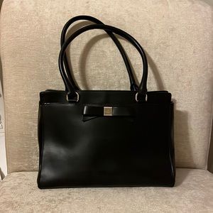 Black Kate Spade bag with bow detail